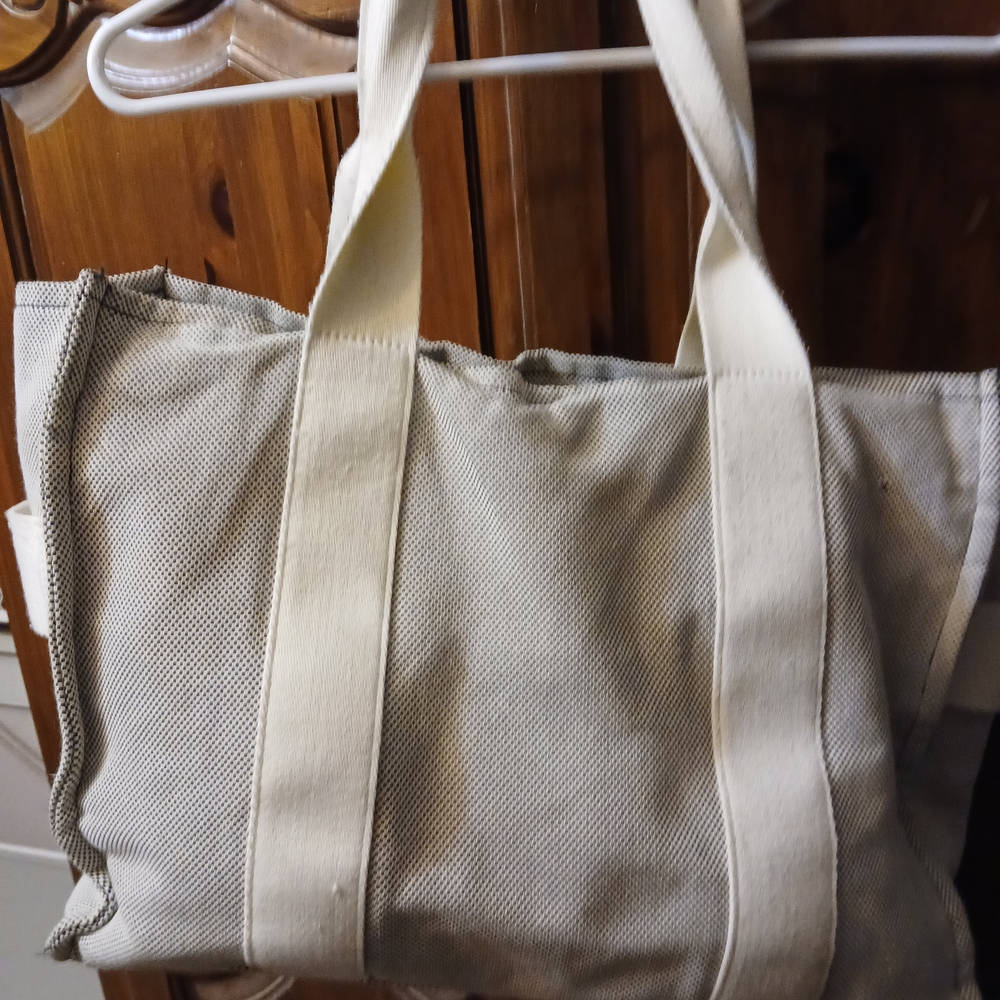 Universal Thread Canvas Tote in Cream and Black